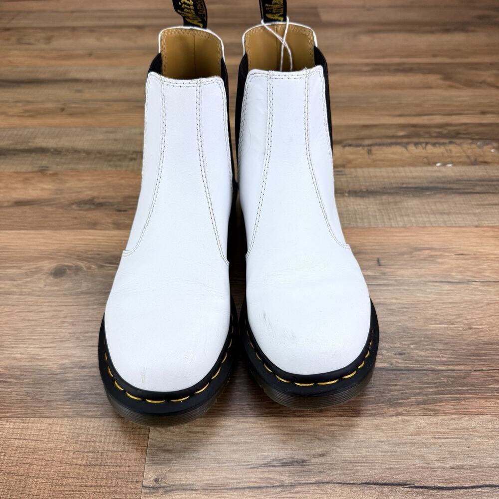 Dr. Martens Women Size 8 Air Wair White Smooth Leather Chelsea Boots - Picture 3 of 10